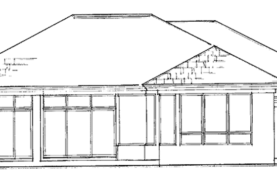 Exterior - Rear Elevation 1 for Mediterranean House Plan #930-25 - 3 bed, 2 bath