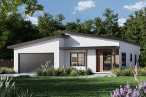 House Blueprint - Contemporary Exterior - Front Elevation Plan #20-2586