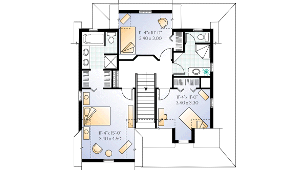 House Plan Design - Country Floor Plan - Upper Floor Plan #23-225