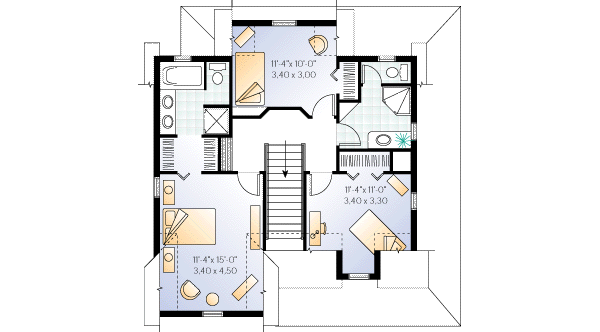 Country Floor Plan - Upper Floor Plan #23-225