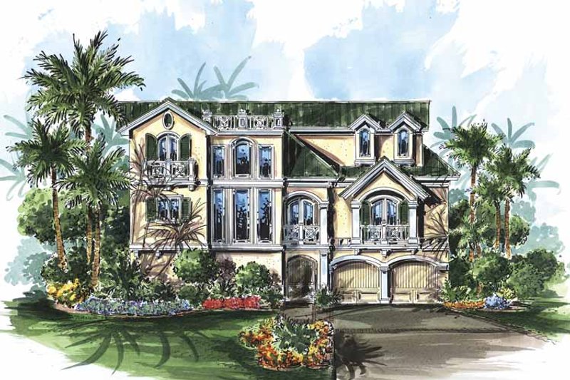 House Design - Mediterranean Exterior - Front Elevation Plan #1017-97