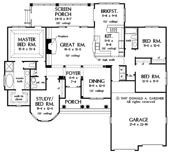 Mediterranean Floor Plan - Main Floor Plan #929-295