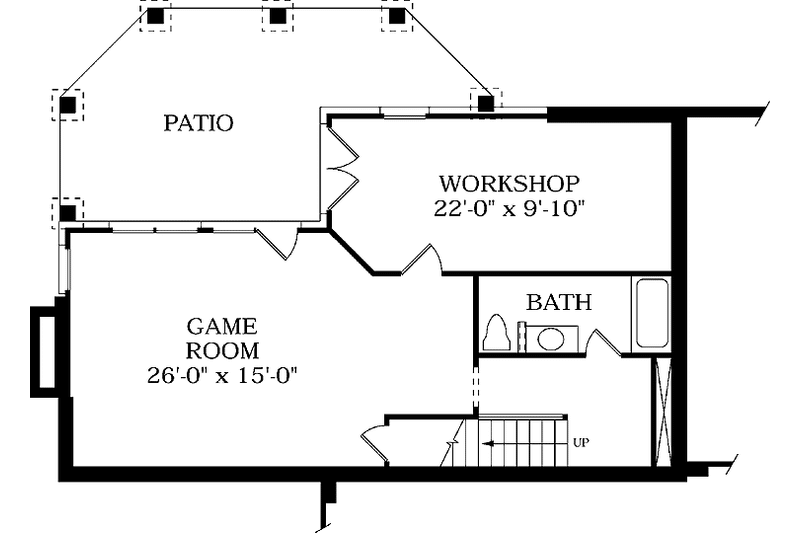 Home Plan - Floor Plan - Lower Floor for Colonial House Plan #453-384 - 4 bed, 3.5 bath