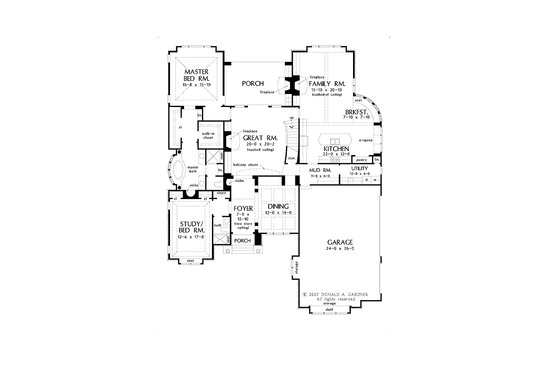 Floor Plan - Main Floor for Cottage House Plan #929-841 - 5 bed, 4 bath