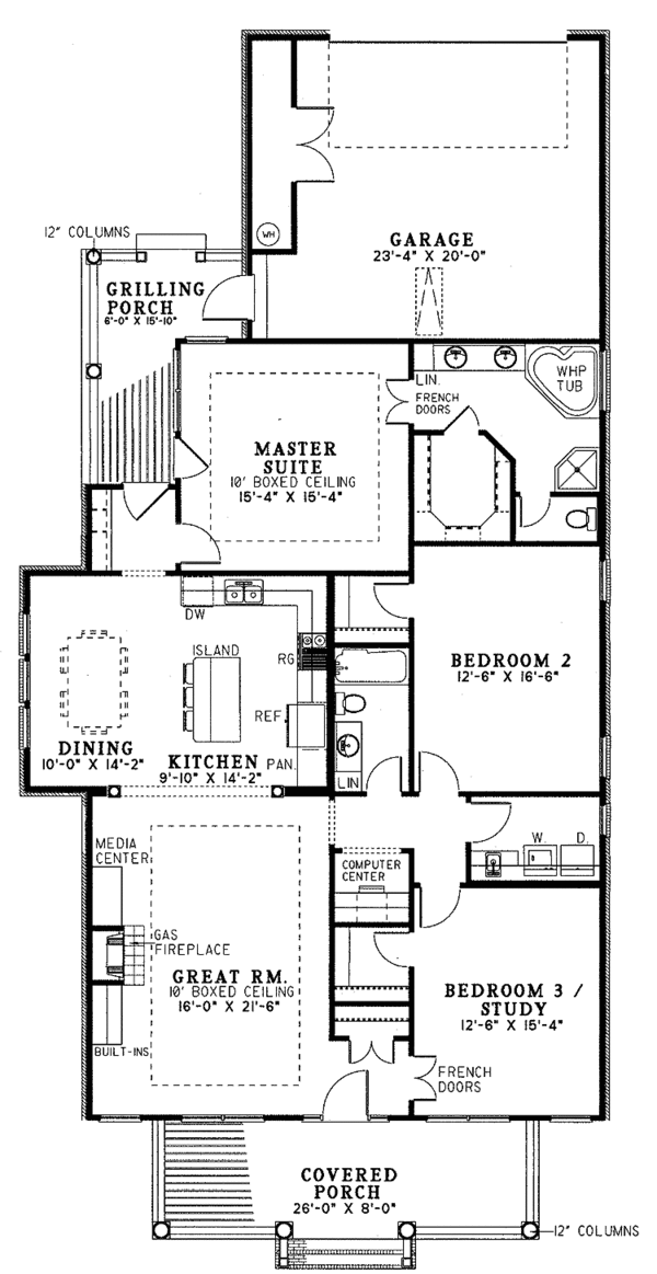 House Plan Design - Country Floor Plan - Main Floor Plan #17-2667