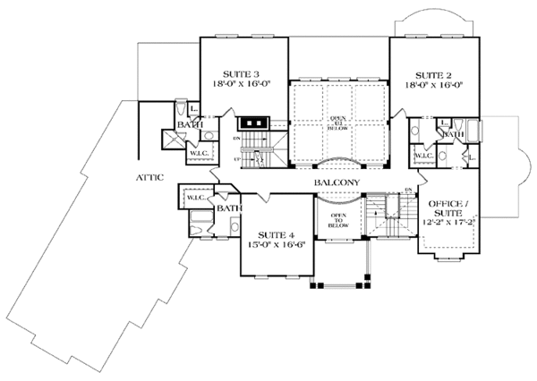 Architectural House Design - Mediterranean Floor Plan - Upper Floor Plan #453-321