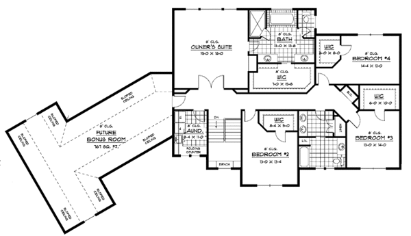 House Plan Design - Traditional Floor Plan - Upper Floor Plan #51-672