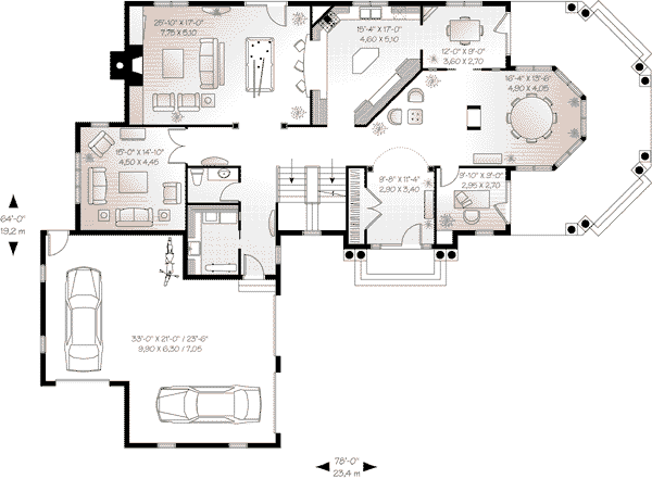 House Blueprint - European Floor Plan - Main Floor Plan #23-585