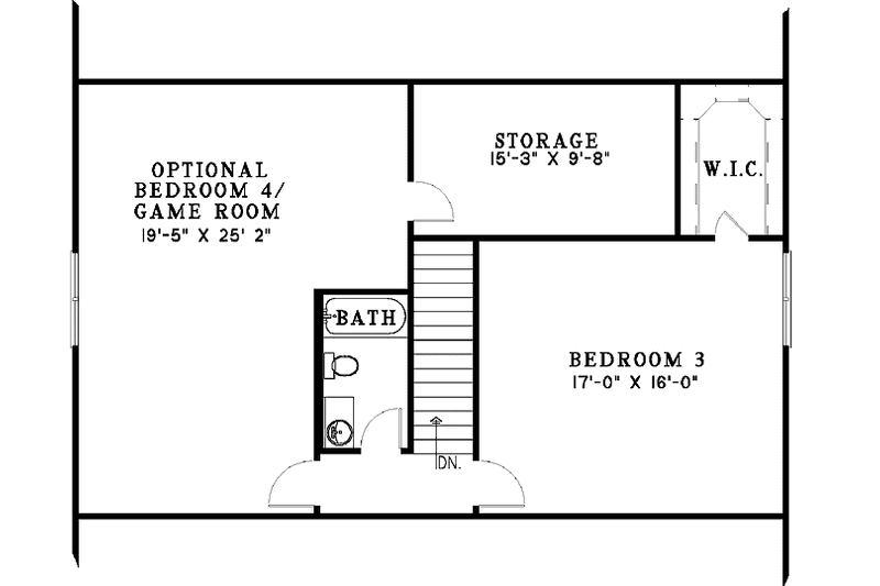 Architectural House Design - Floor Plan - Upper Floor for Country House Plan #17-3022 - 4 bed, 3 bath