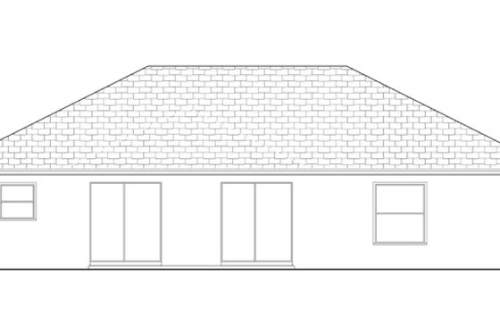 Exterior - Rear Elevation for Ranch House Plan #1058-31 - 3 bed, 2 bath