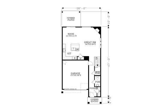 Floor Plan - Main Floor for Contemporary House Plan #53-725 - 4 bed, 2.5 bath