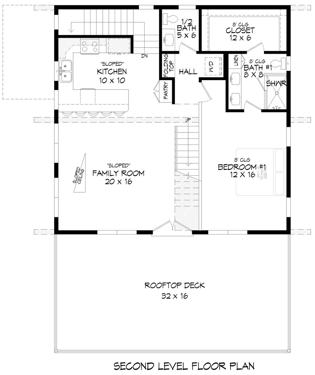 Contemporary Style House Plan - 2 Beds 2.5 Baths 1669 Sq/Ft Plan #932 ...