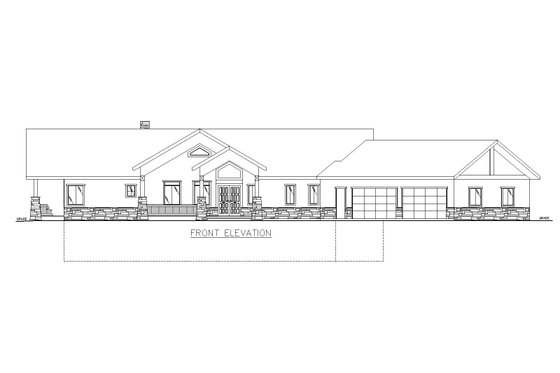 Exterior - Front Elevation 3 for Contemporary House Plan #117-979 - 4 bed, 4 bath