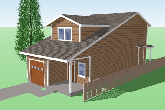 Exterior - Front Elevation for Cottage House Plan #423-56 - 3 bed, 1.5 bath