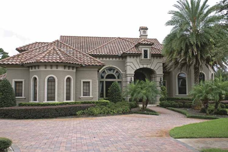 House Blueprint - Mediterranean Exterior - Front Elevation Plan #1019-10