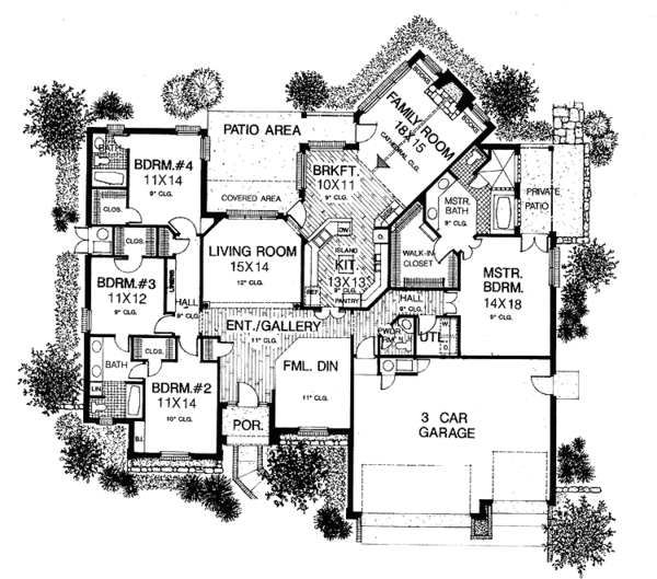 House Design - Country Floor Plan - Main Floor Plan #310-1102