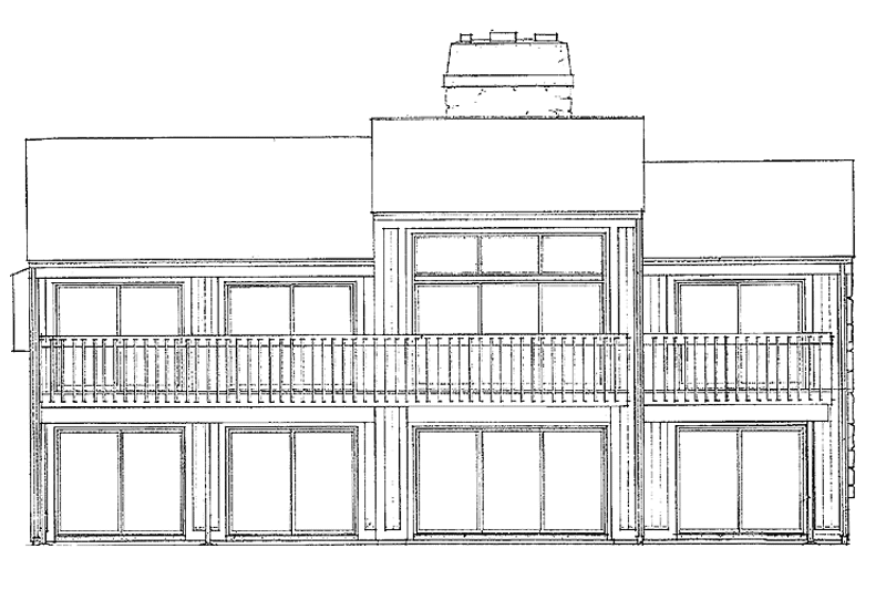 Home Plan - Exterior - Rear Elevation for Contemporary House Plan #72-767 - 4 bed, 3 bath