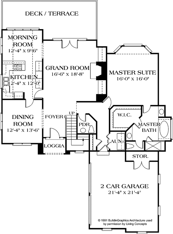Architectural House Design - Traditional Floor Plan - Main Floor Plan #453-529