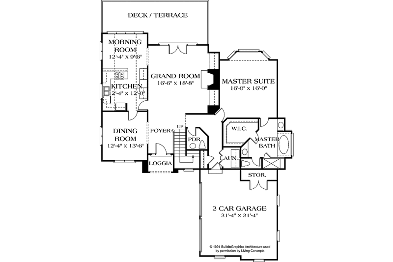 Home Plan - Floor Plan - Main Floor for Traditional House Plan #453-529 - 3 bed, 2.5 bath