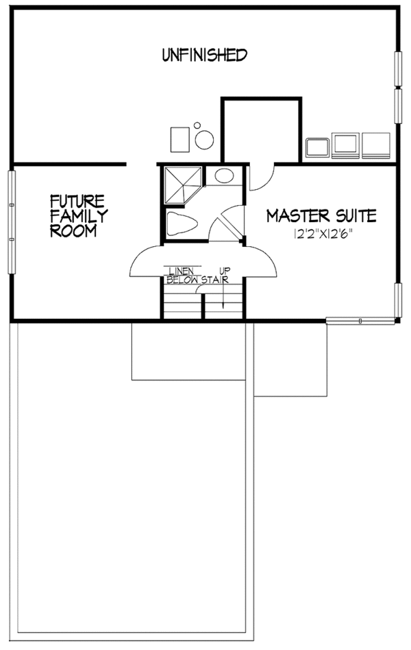 Architectural House Design - Traditional Floor Plan - Lower Floor Plan #320-1451