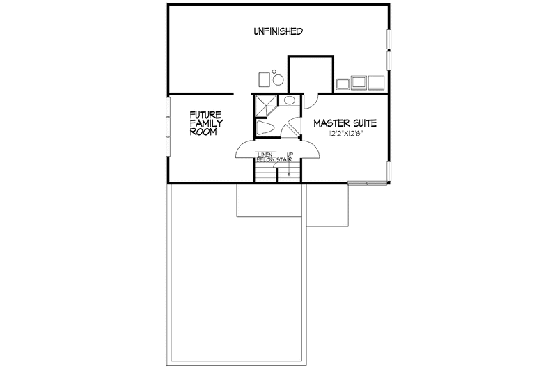 House Blueprint - Floor Plan - Lower Floor for Traditional House Plan #320-1451 - 3 bed, 2 bath