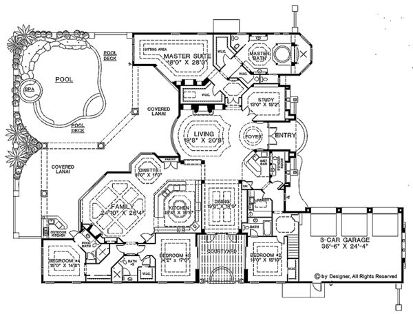 Home Plan - Mediterranean Floor Plan - Main Floor Plan #1017-13