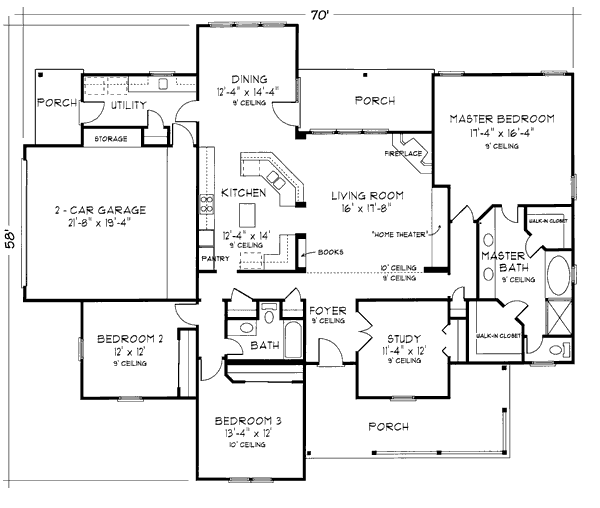 Dream House Plan - Victorian Floor Plan - Main Floor Plan #410-210