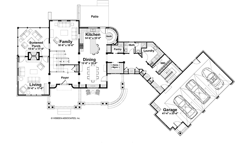 Dream House Plan - Floor Plan - Main Floor for Craftsman House Plan #928-30 - 3 bed, 4 bath