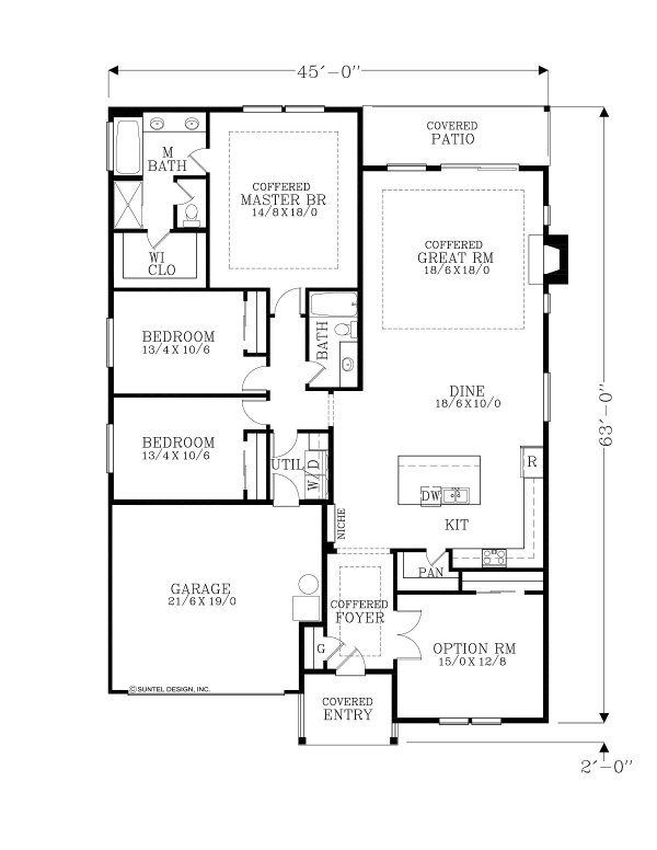 Home Plan - Craftsman Floor Plan - Main Floor Plan #53-718
