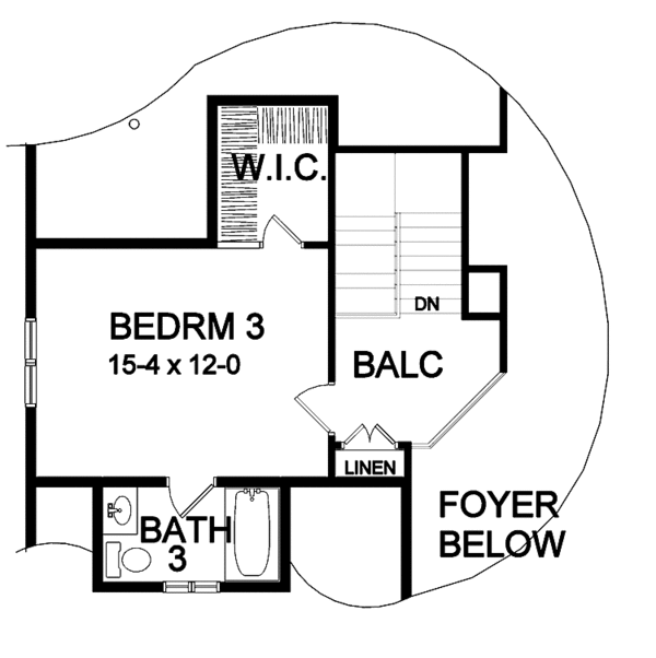Home Plan - Tudor Floor Plan - Upper Floor Plan #328-417