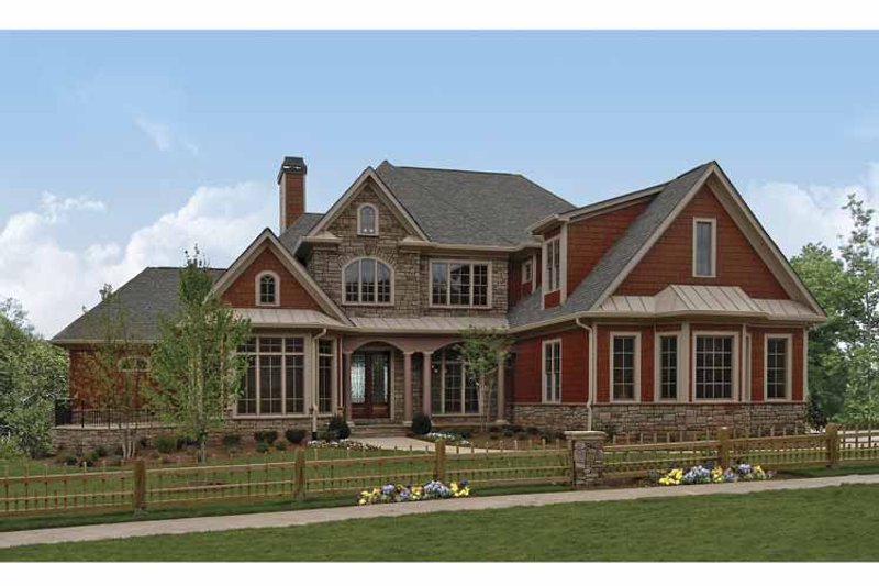 Home Plan - Exterior - Front Elevation 3 for European House Plan #54-278 - 4 bed, 4.5 bath