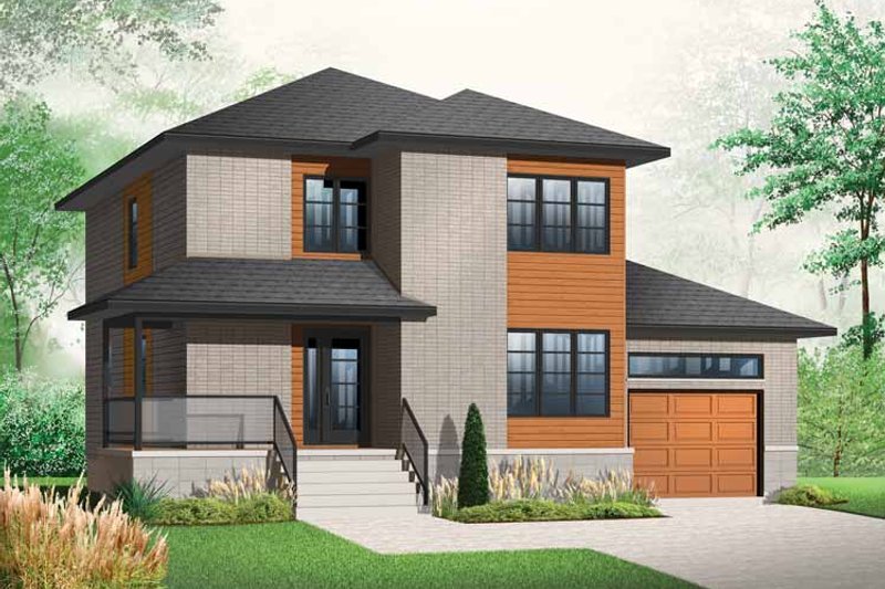 Home Plan - Contemporary Exterior - Front Elevation Plan #23-2480