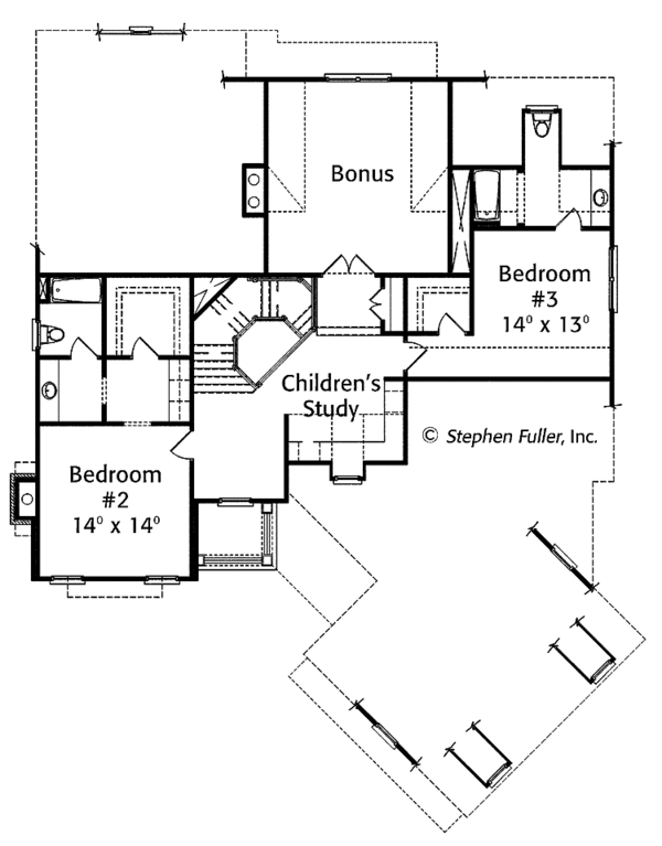 House Design - Colonial Floor Plan - Upper Floor Plan #429-355