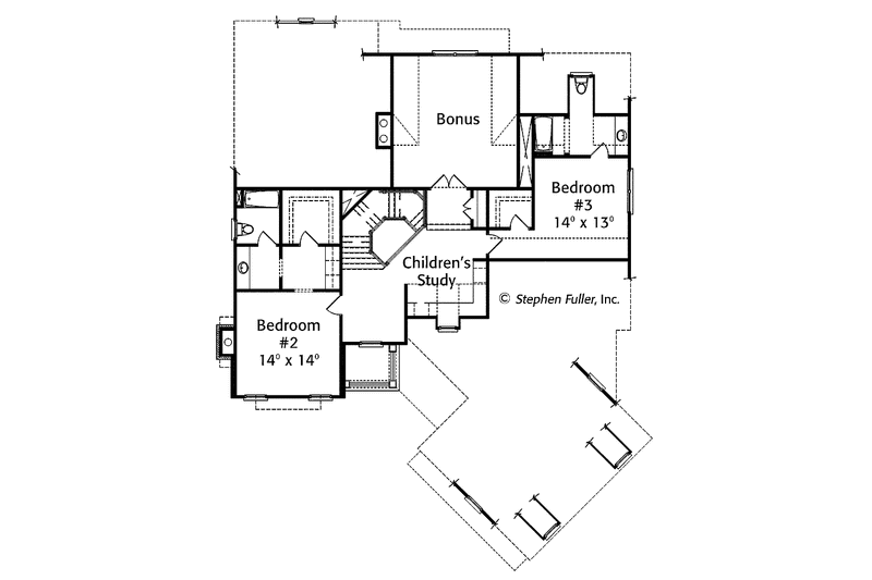 Home Plan - Floor Plan - Upper Floor for Colonial House Plan #429-355 - 3 bed, 3.5 bath