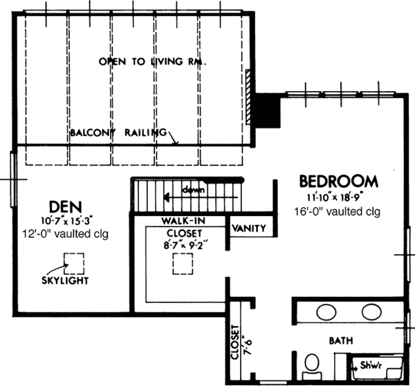 House Plan Design - Contemporary Floor Plan - Upper Floor Plan #320-1265