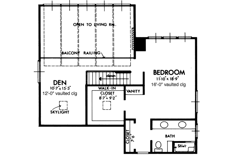 Home Plan - Floor Plan - Upper Floor for Contemporary House Plan #320-1265 - 4 bed, 3.5 bath