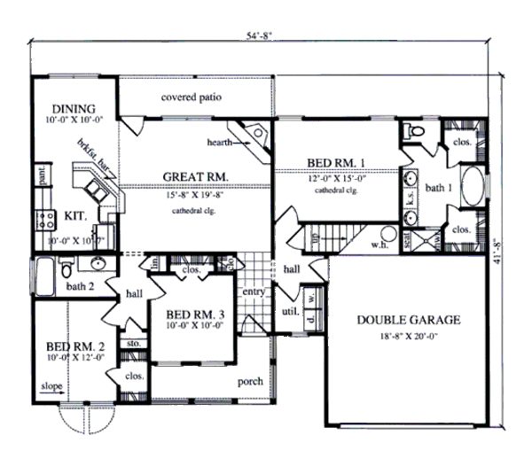 Country Floor Plan - Main Floor Plan #42-392