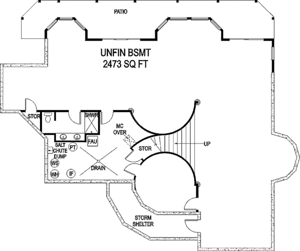 Country Floor Plan - Lower Floor Plan #60-727
