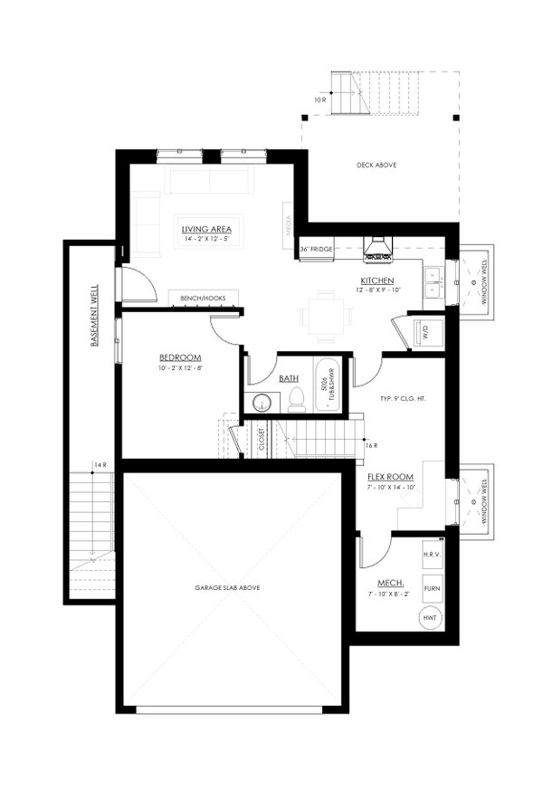 Farmhouse Floor Plan - Lower Floor Plan #1114-88