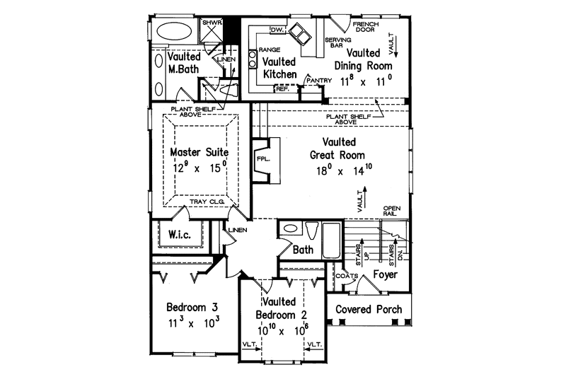 Home Plan - Floor Plan - Main Floor for Country House Plan #927-446 - 3 bed, 2 bath