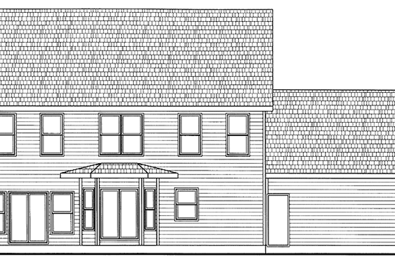 Home Plan - Exterior - Rear Elevation for Country House Plan #20-2217 - 3 bed, 2.5 bath