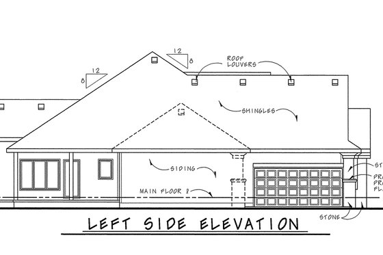 Exterior - Other Elevation for Country House Plan #20-2192 - 3 bed, 2.5 bath
