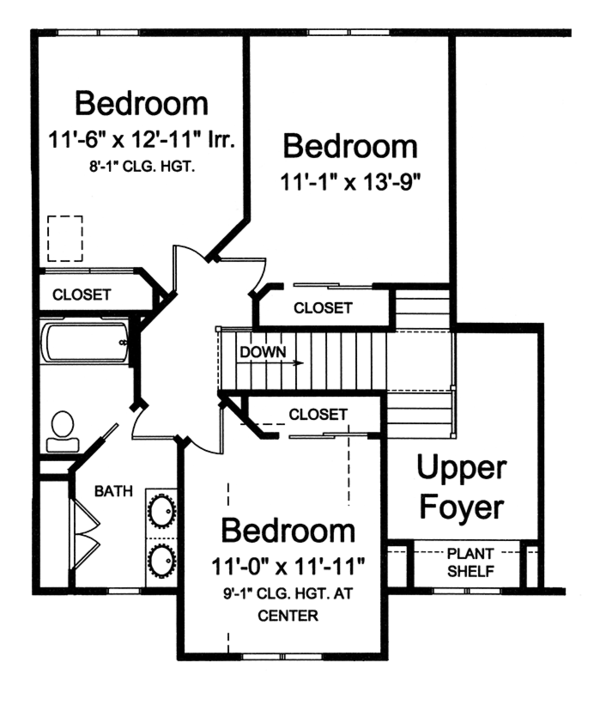 Dream House Plan - Traditional Floor Plan - Upper Floor Plan #46-850