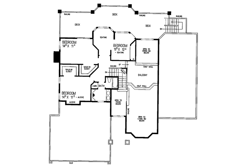 Home Plan - Floor Plan - Upper Floor for Mediterranean House Plan #72-933 - 5 bed, 3.5 bath
