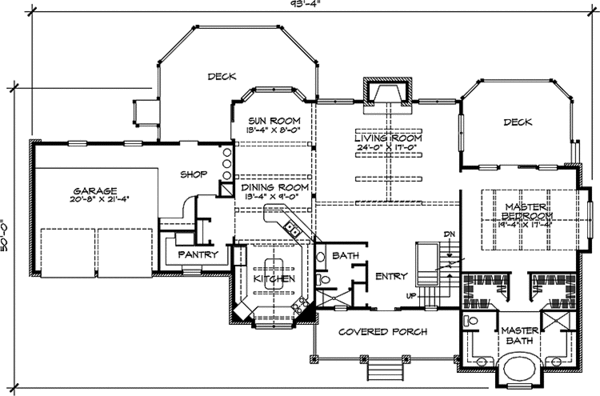 Home Plan - Country Floor Plan - Main Floor Plan #140-189