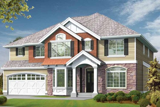 Exterior - Front Elevation 3 for Traditional House Plan #132-377 - 4 bed, 2.5 bath