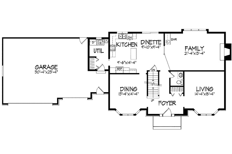 Home Plan - Floor Plan - Main Floor for Tudor House Plan #51-883 - 3 bed, 2.5 bath