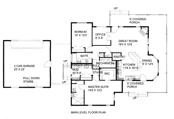 Country Floor Plan - Main Floor Plan #117-776