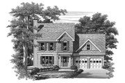 Colonial Style House Plan - 3 Beds 2.5 Baths 1474 Sq/Ft Plan #927-839 Exterior 