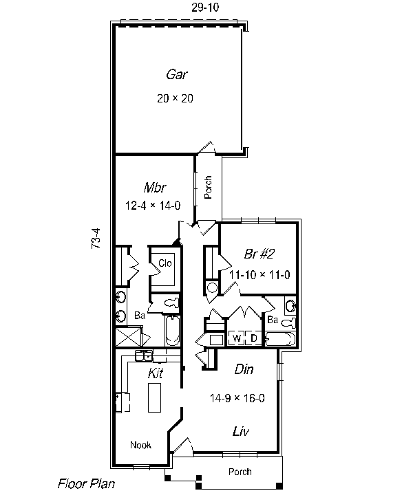 Cottage Floor Plan - Main Floor Plan #329-163